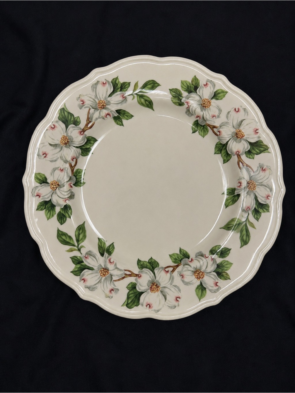 Vintage Syracuse China Dogwood Floral Salad Dessert Plate Scalloped Edge USA